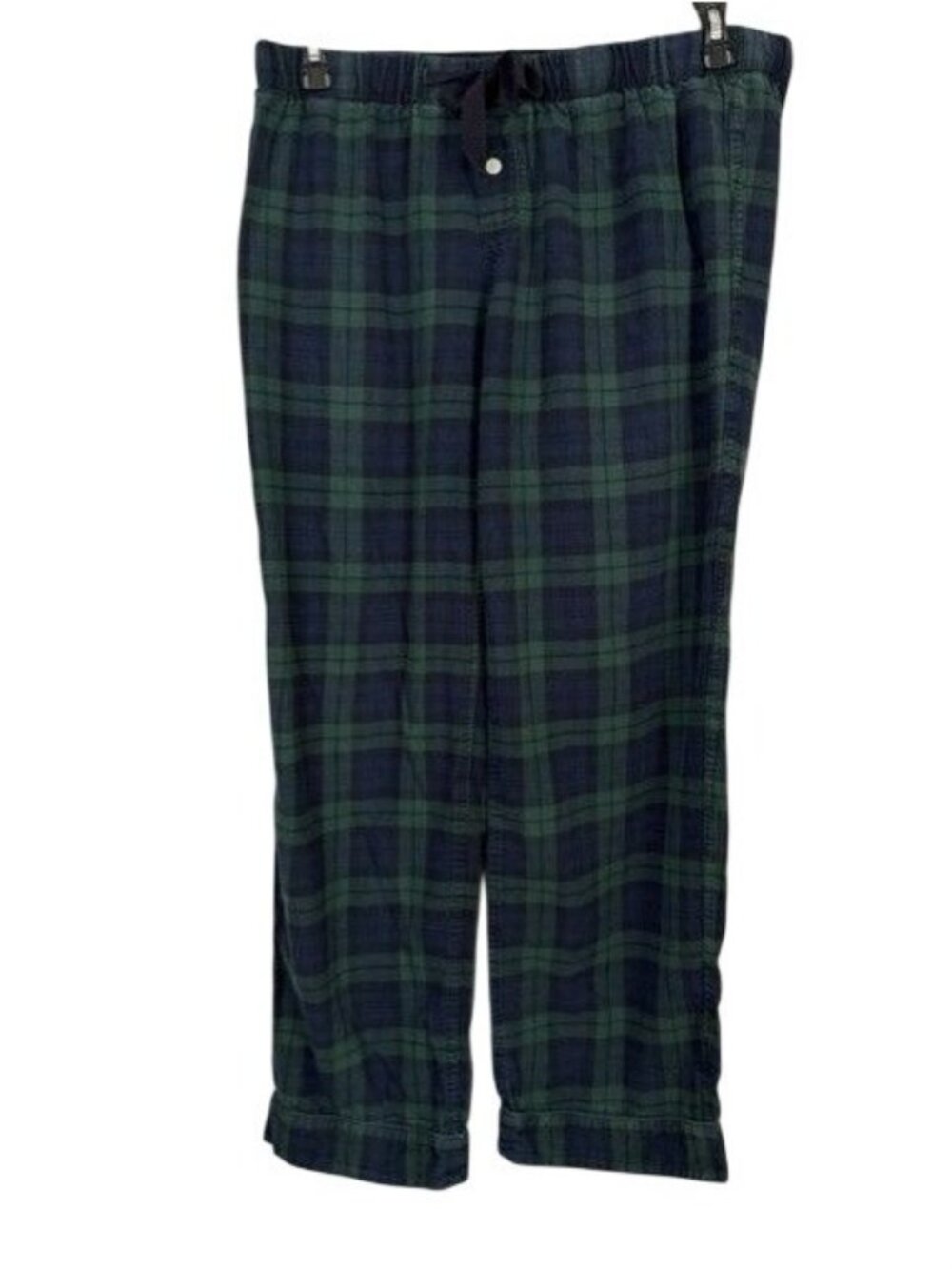 J Crew Black Watch Tartan Plaid Vintage style Pajama Pants Soft Flannel Womens L